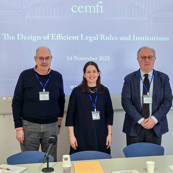 The workshop The Design of Efficient Legal Rules and Institutions took place on Friday, November 14th, at CEMFI